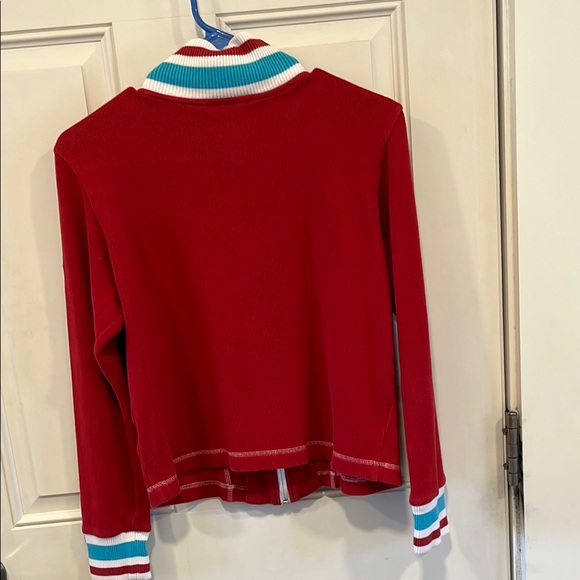 Puma Red and White Bomber Jacket with Striped Accents - Picture 4 of 7